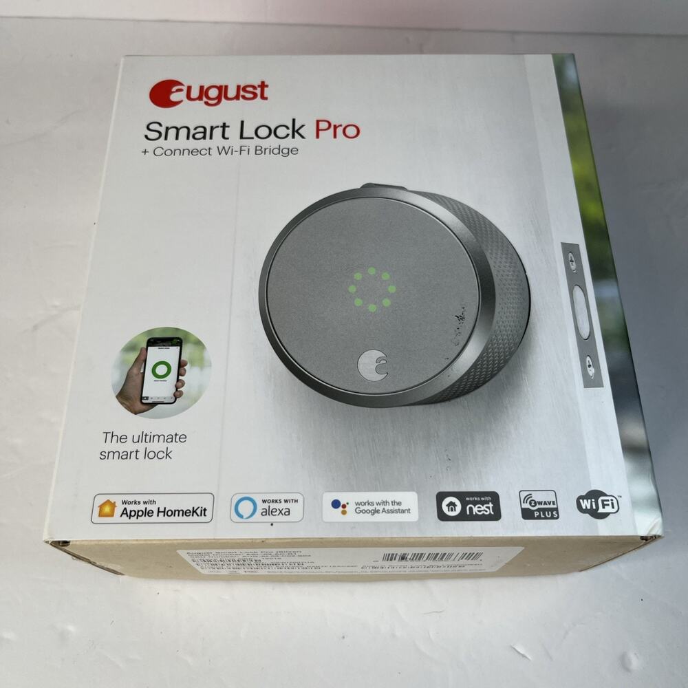 August Smart Lock Pro with Connect Wi-Fi Bridge - Silver